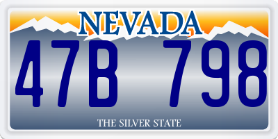 NV license plate 47B798