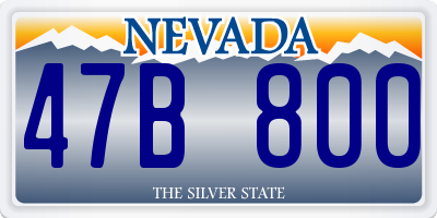 NV license plate 47B800