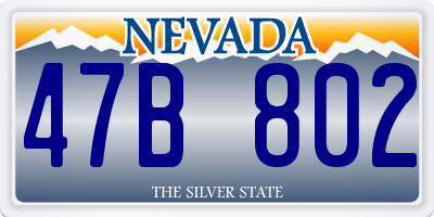 NV license plate 47B802