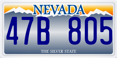 NV license plate 47B805