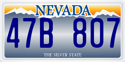NV license plate 47B807