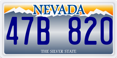 NV license plate 47B820