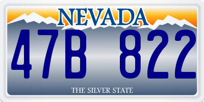 NV license plate 47B822