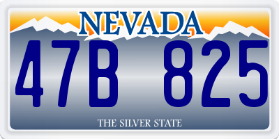 NV license plate 47B825
