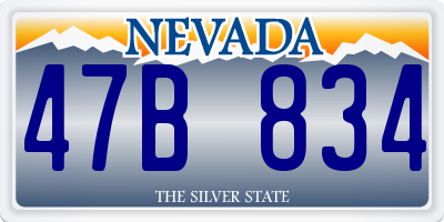 NV license plate 47B834
