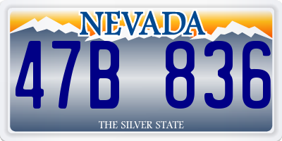 NV license plate 47B836
