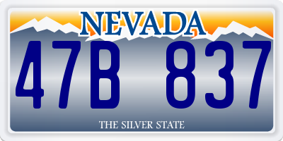 NV license plate 47B837