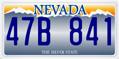 NV license plate 47B841