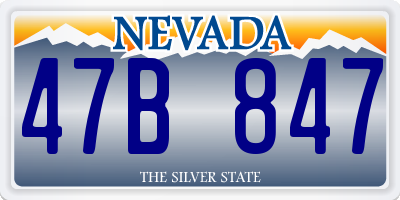 NV license plate 47B847