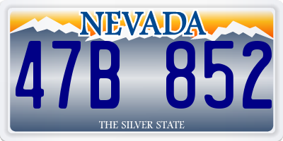 NV license plate 47B852