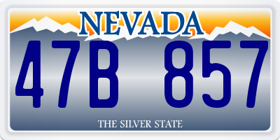 NV license plate 47B857