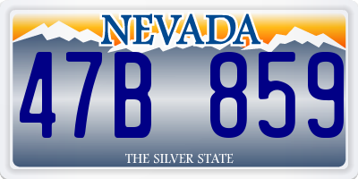 NV license plate 47B859