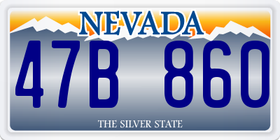 NV license plate 47B860