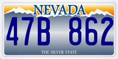 NV license plate 47B862