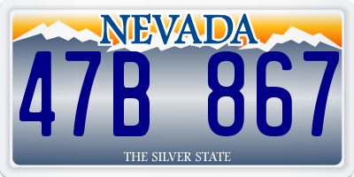 NV license plate 47B867