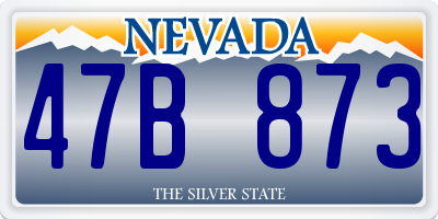 NV license plate 47B873