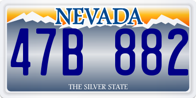 NV license plate 47B882