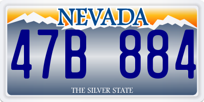 NV license plate 47B884