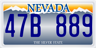 NV license plate 47B889