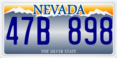 NV license plate 47B898
