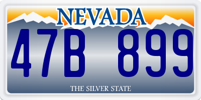NV license plate 47B899