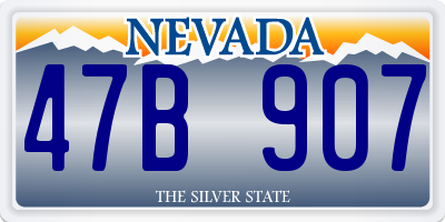 NV license plate 47B907