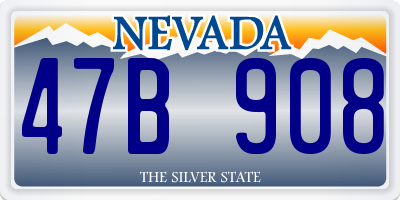 NV license plate 47B908
