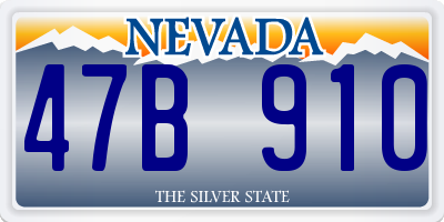 NV license plate 47B910