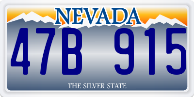 NV license plate 47B915