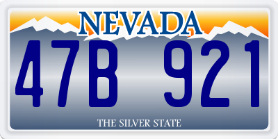 NV license plate 47B921