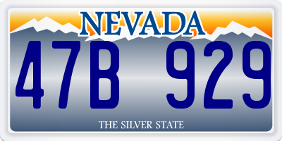 NV license plate 47B929