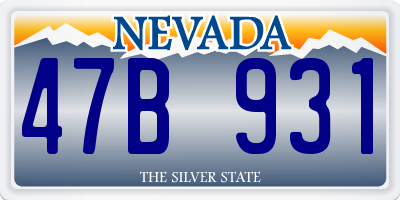 NV license plate 47B931