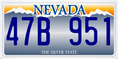 NV license plate 47B951