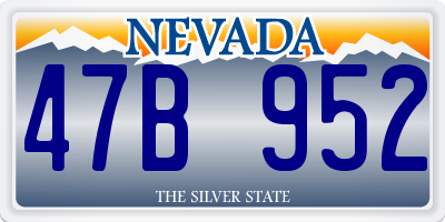 NV license plate 47B952