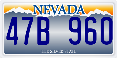 NV license plate 47B960