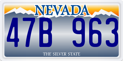 NV license plate 47B963