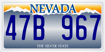 NV license plate 47B967
