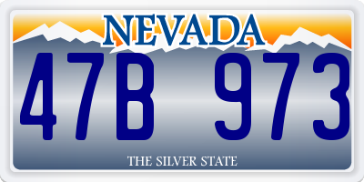 NV license plate 47B973