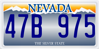 NV license plate 47B975