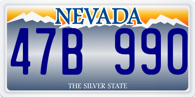NV license plate 47B990