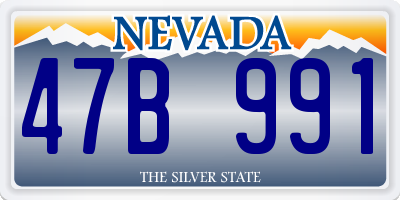 NV license plate 47B991