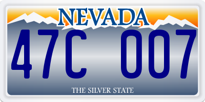 NV license plate 47C007