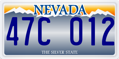 NV license plate 47C012