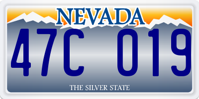 NV license plate 47C019