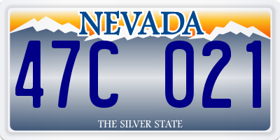 NV license plate 47C021
