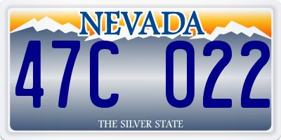 NV license plate 47C022