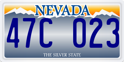 NV license plate 47C023