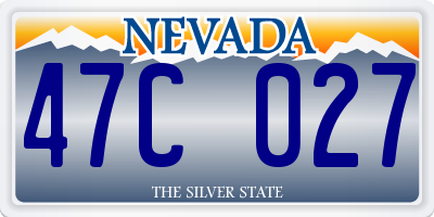 NV license plate 47C027