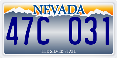 NV license plate 47C031