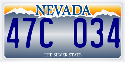 NV license plate 47C034